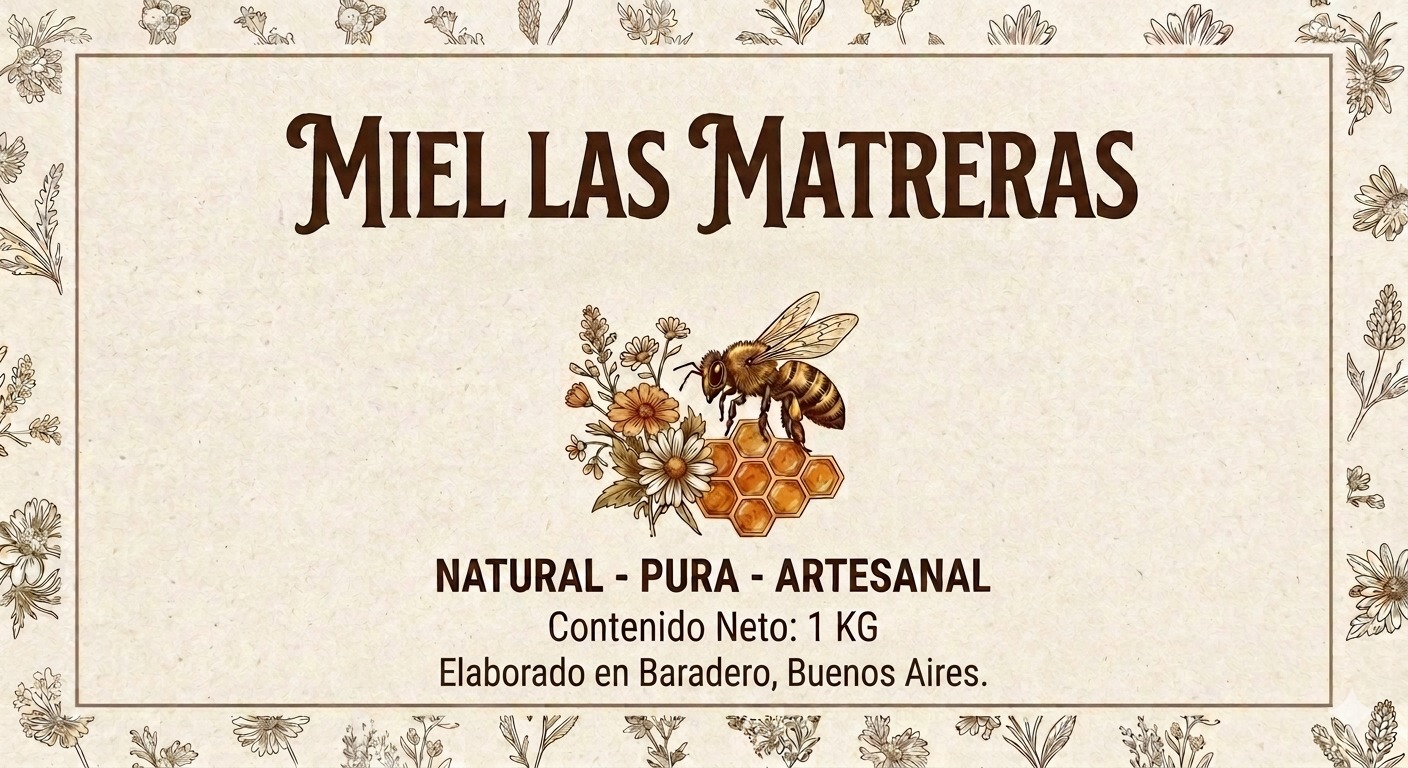 Etiqueta de Miel Las Matreras