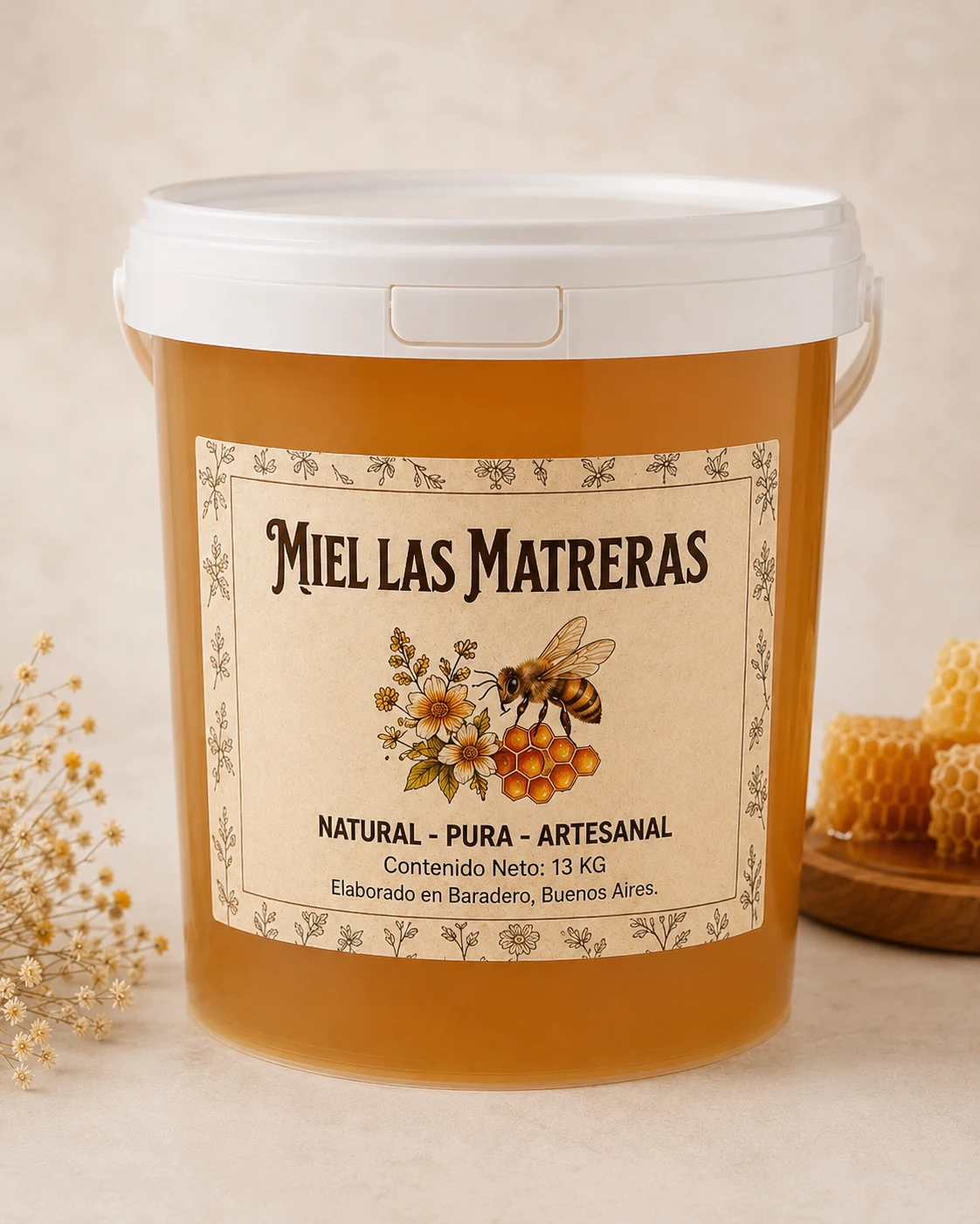 Balde de miel de 13 kilogramos